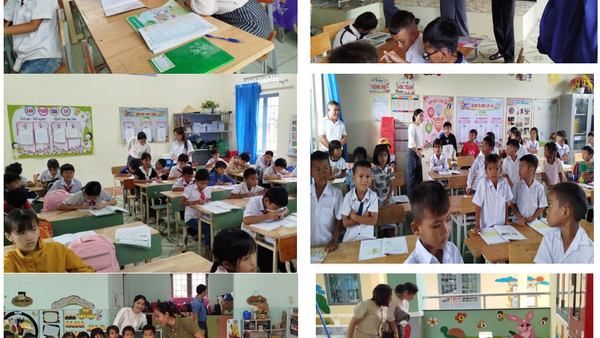 Lãnh đạo UBND xã Sa Bình thăm các trường học trên địa bàn